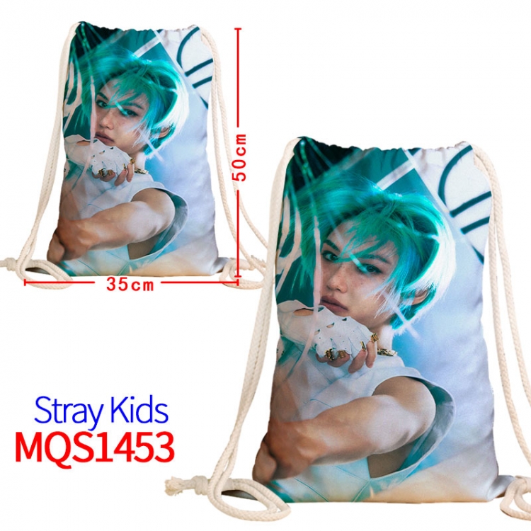 Stray Kids Canvas drawstring pocket backpack 50x35cm  MQS-1453