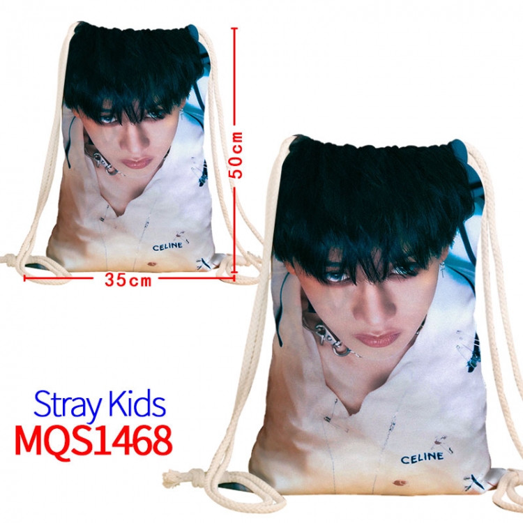 Stray Kids Canvas drawstring pocket backpack 50x35cm MQS-1468