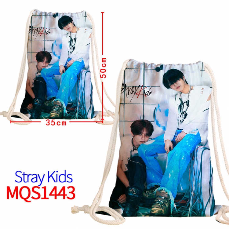 Stray Kids Canvas drawstring pocket backpack 50x35cm  MQS-1443