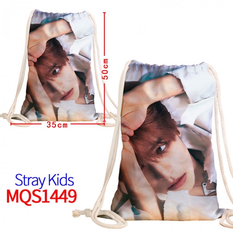 Stray Kids Canvas drawstring pocket backpack 50x35cm MQS-1449