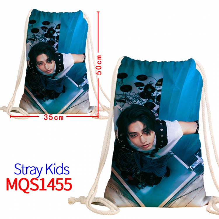 Stray Kids Canvas drawstring pocket backpack 50x35cm  MQS-1455
