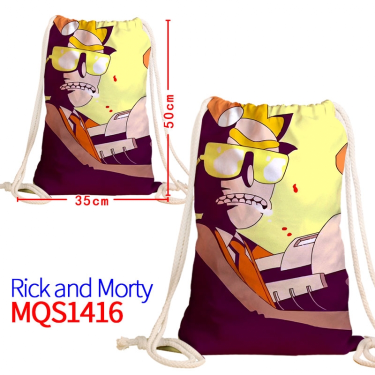 Rick and Morty Canvas drawstring pocket backpack 50x35cm MQS-1416