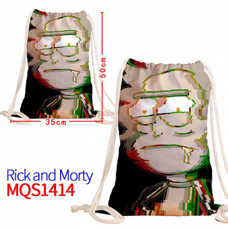 Rick and Morty Canvas drawstring pocket backpack 50x35cm MQS-1414