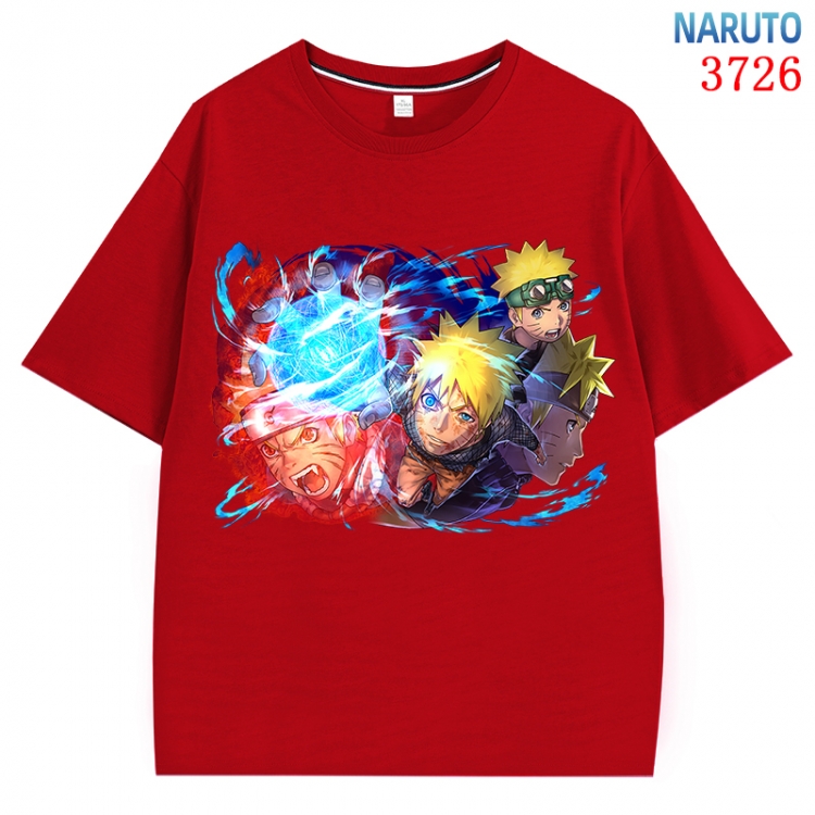 Naruto Anime Pure Cotton Short Sleeve T-shirt Direct Spray Technology from S to 4XL CMY-3726-3