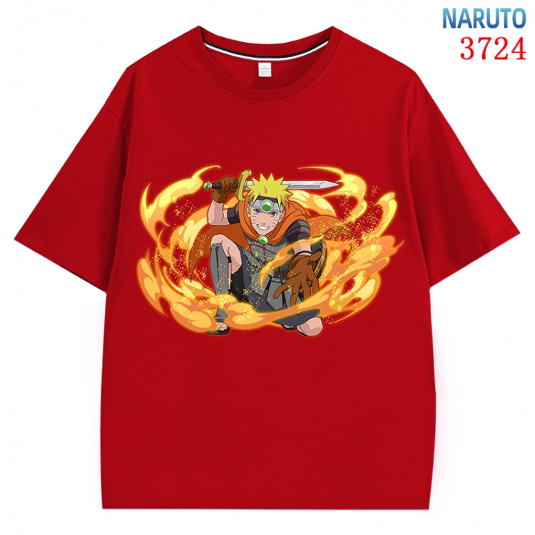 Naruto Anime Pure Cotton Short Sleeve T-shirt Direct Spray Technology from S to 4XL CMY-3724-3