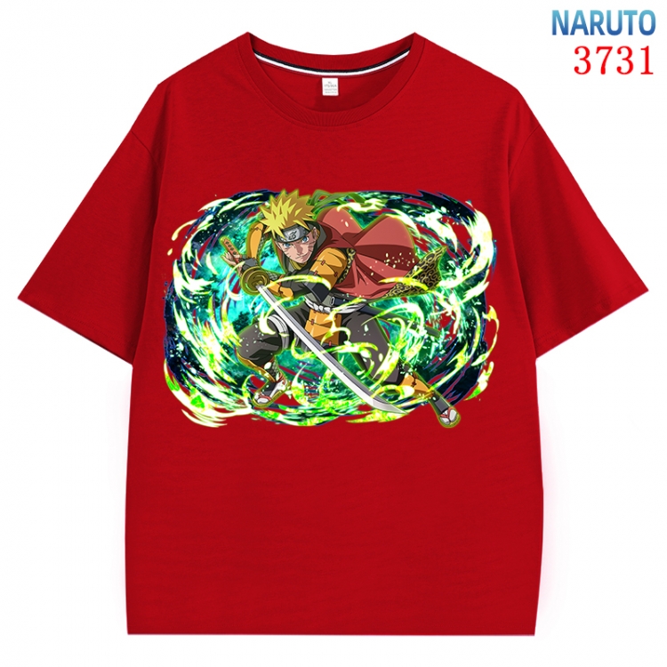 Naruto Anime Pure Cotton Short Sleeve T-shirt Direct Spray Technology from S to 4XL CMY-3731-3