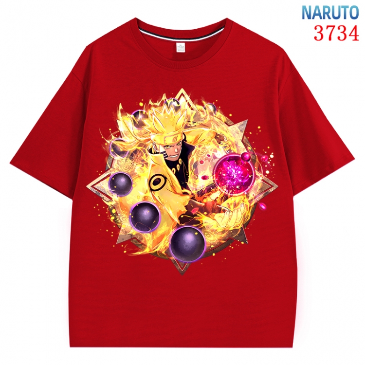 Naruto Anime Pure Cotton Short Sleeve T-shirt Direct Spray Technology from S to 4XL CMY-3734-3