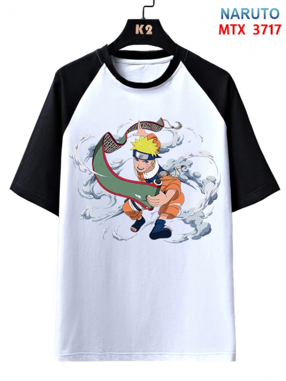 Naruto Anime raglan sleeve cotton T-shirt from XS to 3XL