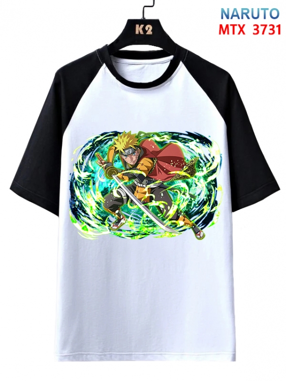 Naruto Anime raglan sleeve cotton T-shirt from XS to 3XL