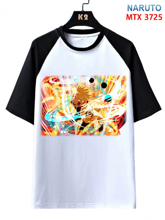 Naruto Anime raglan sleeve cotton T-shirt from XS to 3XL