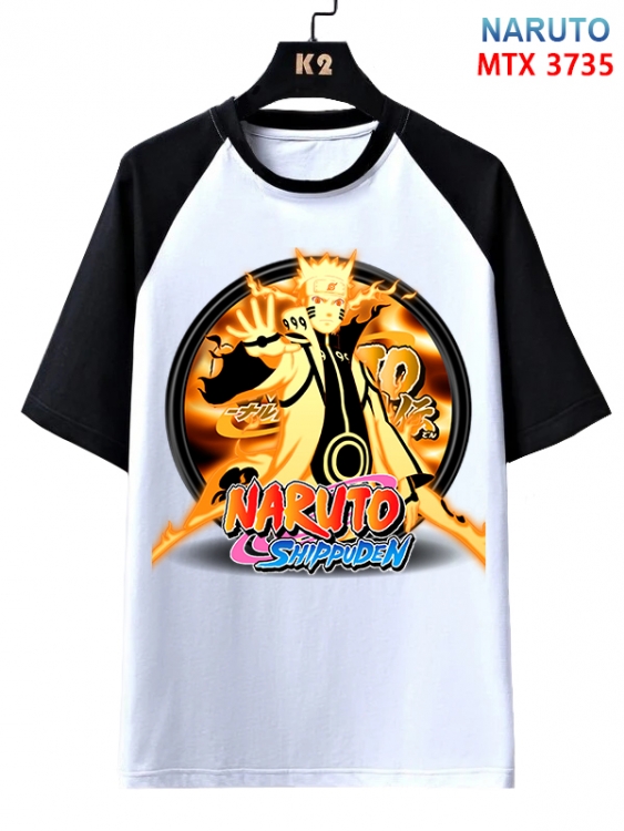 Naruto Anime raglan sleeve cotton T-shirt from XS to 3XL MTX-3735