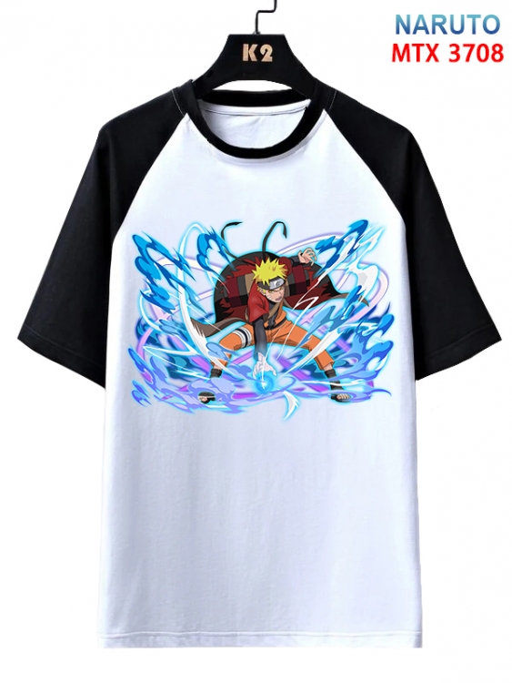 Naruto Anime raglan sleeve cotton T-shirt from XS to 3XL