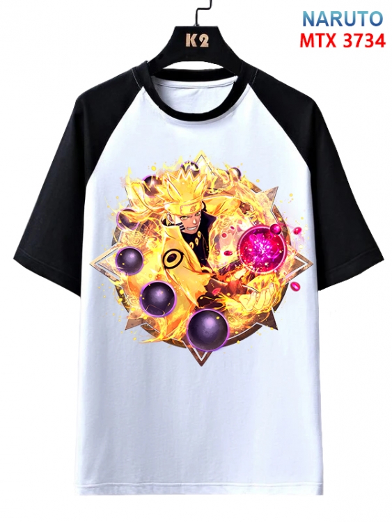 Naruto Anime raglan sleeve cotton T-shirt from XS to 3XL MTX-3734