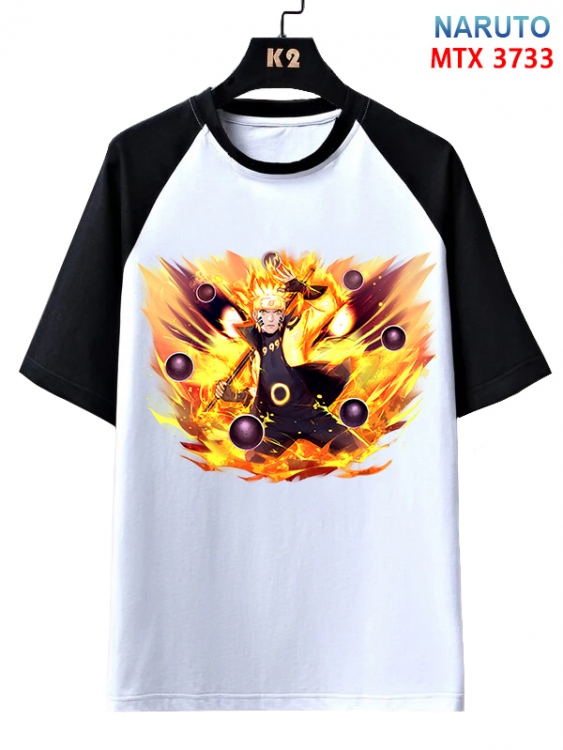 Naruto Anime raglan sleeve cotton T-shirt from XS to 3XL MTX-3733