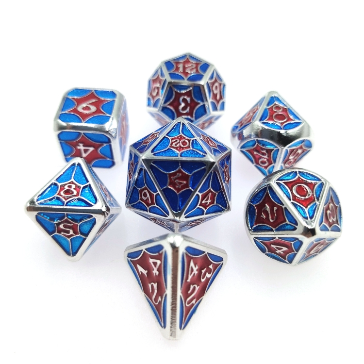 Mesh style Zinc alloy metal entertainment dice board game tools iron box packaging 169g  a set of 7