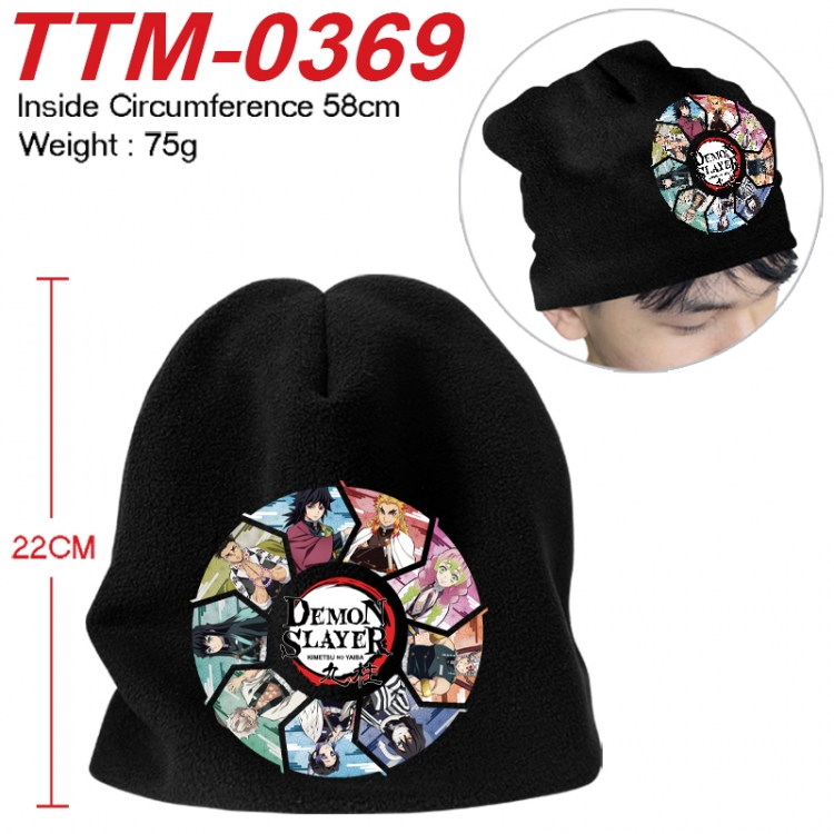 Demon Slayer Kimets Printed plush cotton hat with a hat circumference of 58cm 75g (adult size) TTM-0369