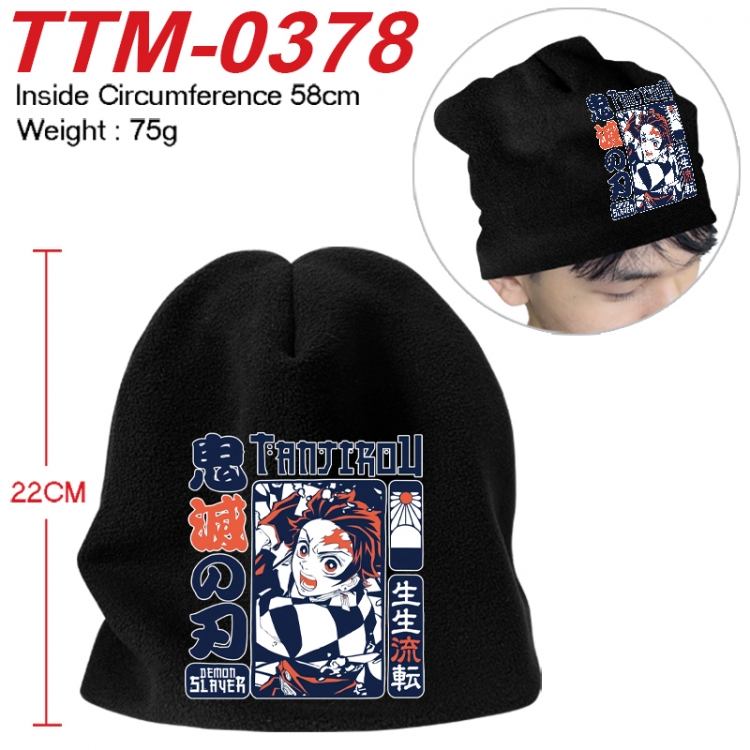 Demon Slayer Kimets Printed plush cotton hat with a hat circumference of 58cm 75g (adult size) TTM-0378