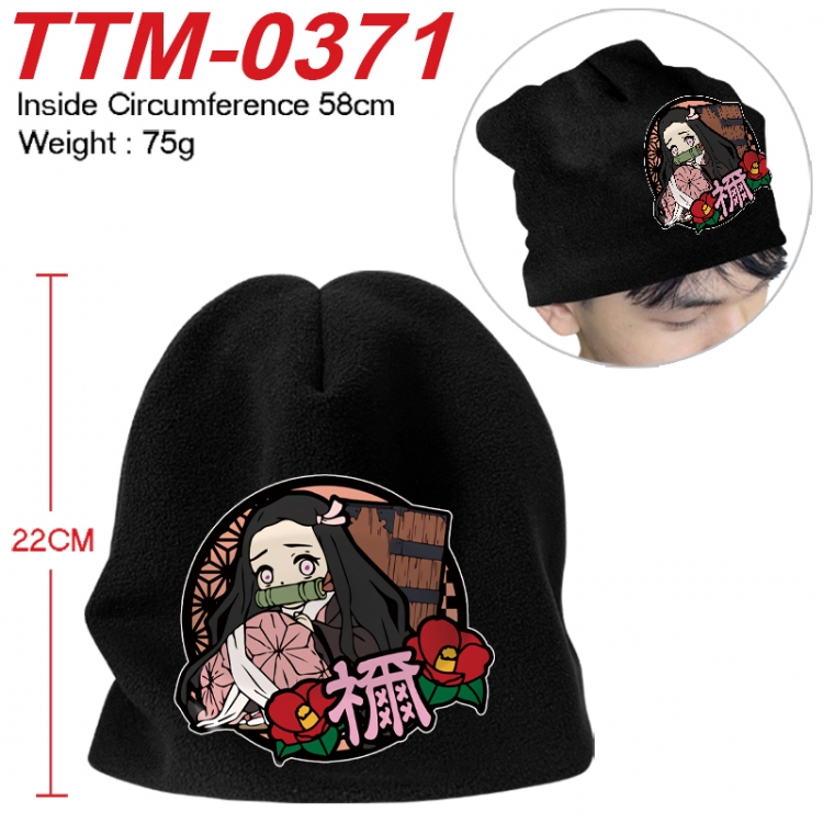 Demon Slayer Kimets Printed plush cotton hat with a hat circumference of 58cm 75g (adult size) TTM-0371