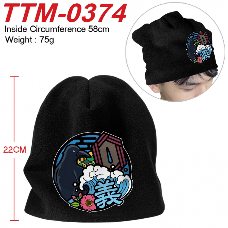 Demon Slayer Kimets Printed plush cotton hat with a hat circumference of 58cm 75g (adult size) TTM-0374