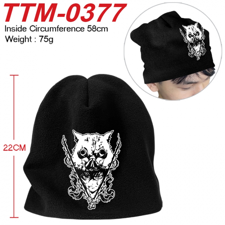 Demon Slayer Kimets Printed plush cotton hat with a hat circumference of 58cm 75g (adult size) TTM-0377