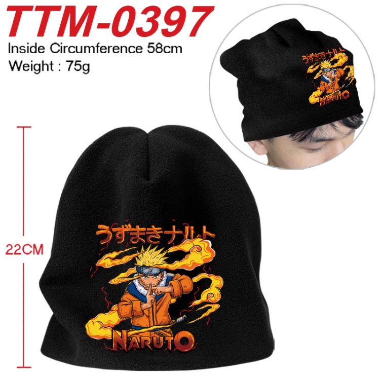 Naruto Printed plush cotton hat with a hat circumference of 58cm 75g (adult size)  TTM-0397
