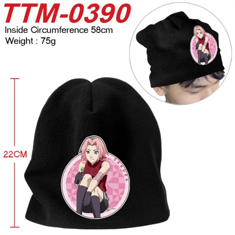 Naruto Printed plush cotton hat with a hat circumference of 58cm 75g (adult size) TTM-0390