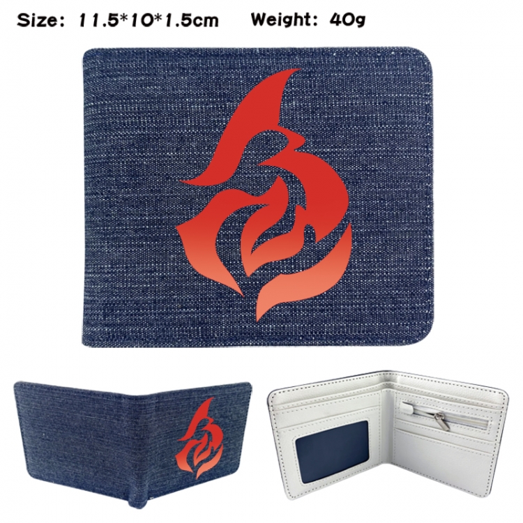 Honkai: Star Rail Anime denim folding full-color wallet 11.5X10X1.5CM