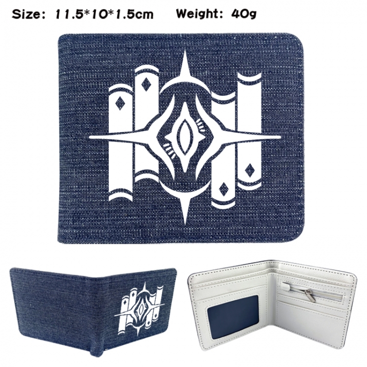 Honkai: Star Rail Anime denim folding full-color wallet 11.5X10X1.5CM