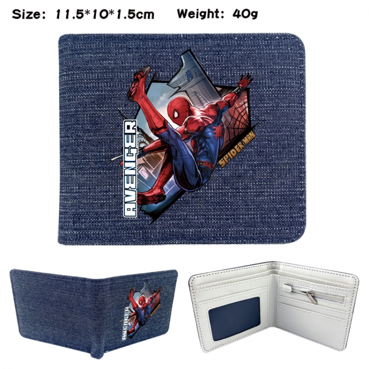 Superhero Anime denim folding full-color wallet 11.5X10X1.5CM