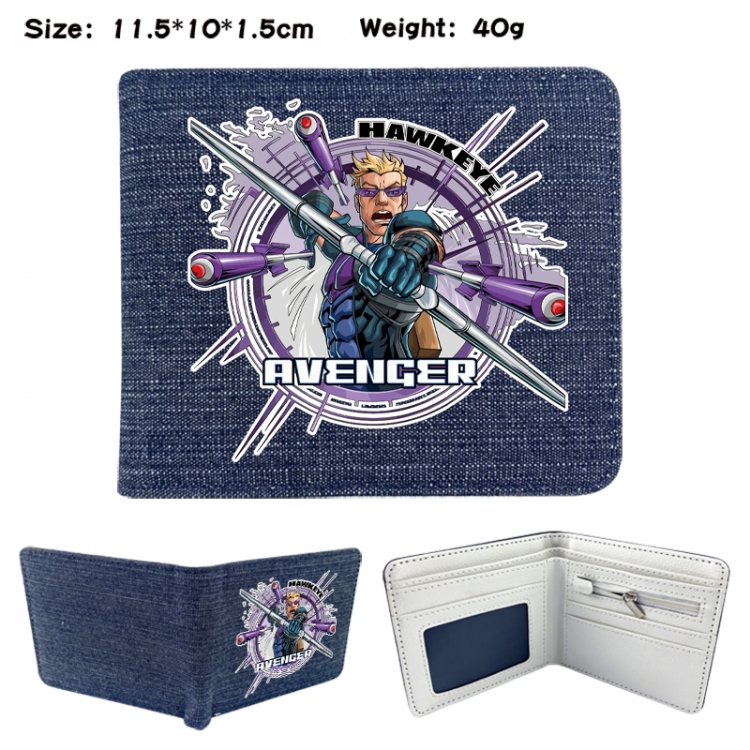 Superhero Anime denim folding full-color wallet 11.5X10X1.5CM