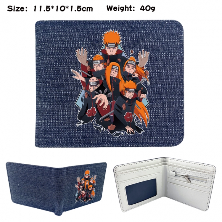 Naruto Anime denim folding full-color wallet 11.5X10X1.5CM