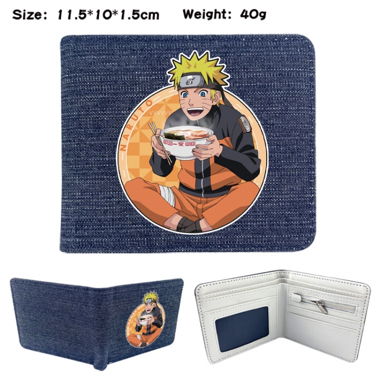 Naruto Anime denim folding full-color wallet 11.5X10X1.5CM