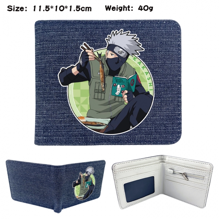 Naruto Anime denim folding full-color wallet 11.5X10X1.5CM