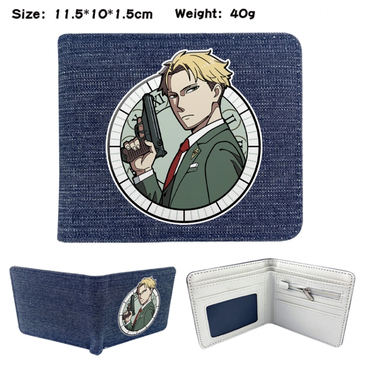 SPY×FAMILY Anime denim folding full-color wallet 11.5X10X1.5CM