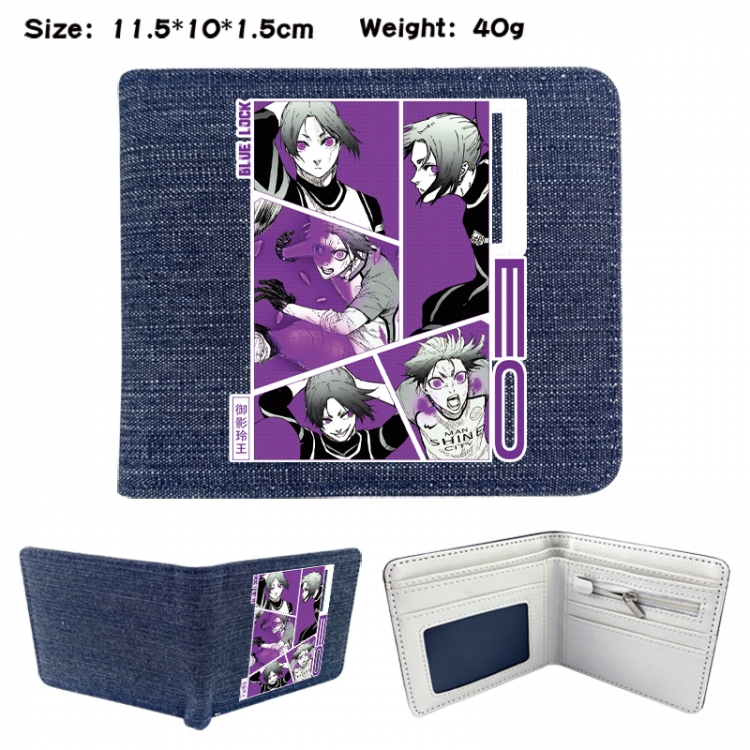 BLUE LOCK Anime denim folding full-color wallet 11.5X10X1.5CM