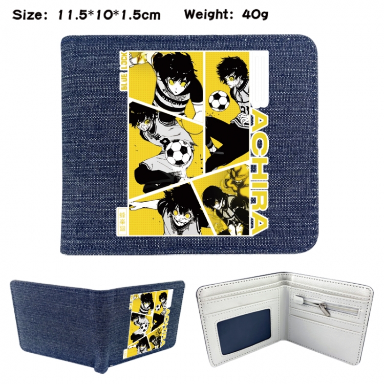 BLUE LOCK Anime denim folding full-color wallet 11.5X10X1.5CM