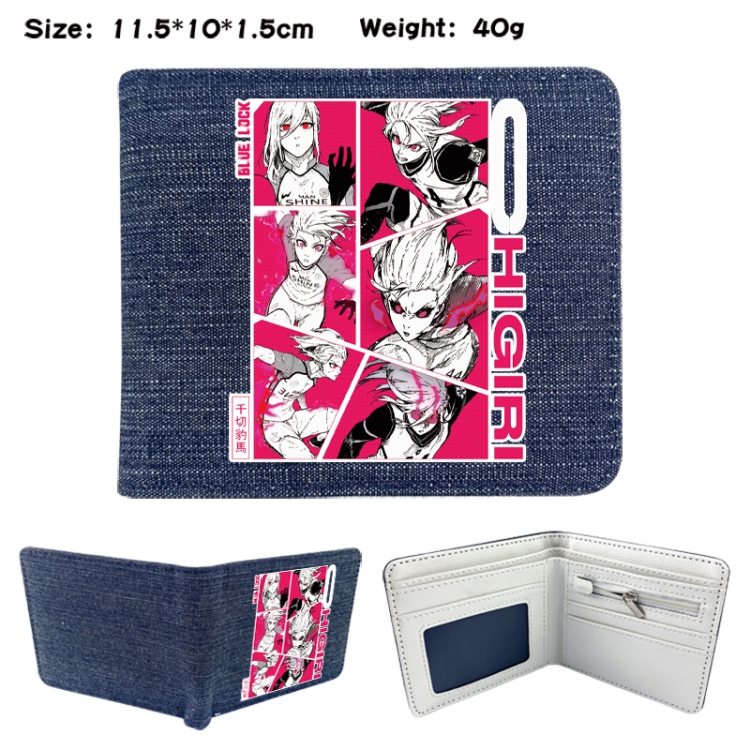 BLUE LOCK Anime denim folding full-color wallet 11.5X10X1.5CM