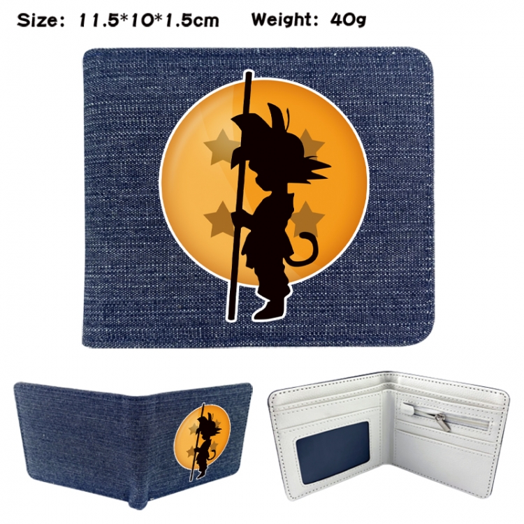 DRAGON BALL Anime denim folding full-color wallet 11.5X10X1.5CM