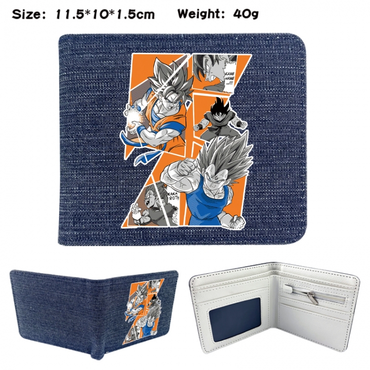 DRAGON BALL Anime denim folding full-color wallet 11.5X10X1.5CM