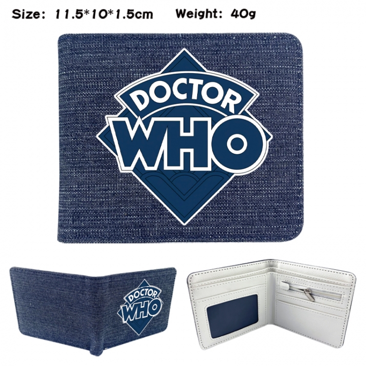 Doctor Who Anime denim folding full-color wallet 11.5X10X1.5CM