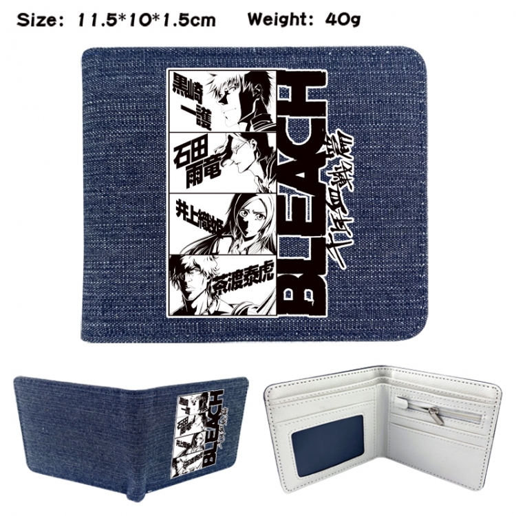 Bleach Anime denim folding full-color wallet 11.5X10X1.5CM