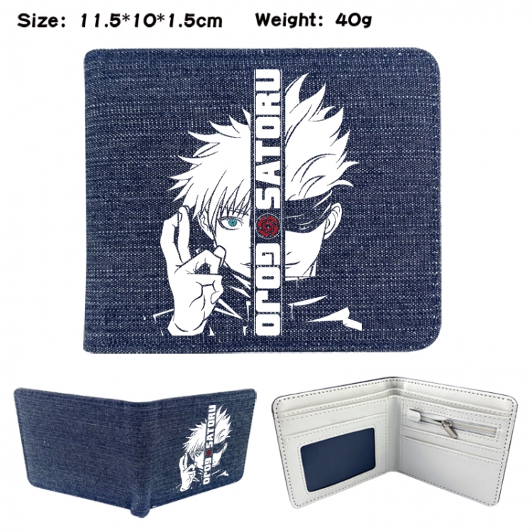 Jujutsu Kaisen Anime denim folding full-color wallet 11.5X10X1.5CM