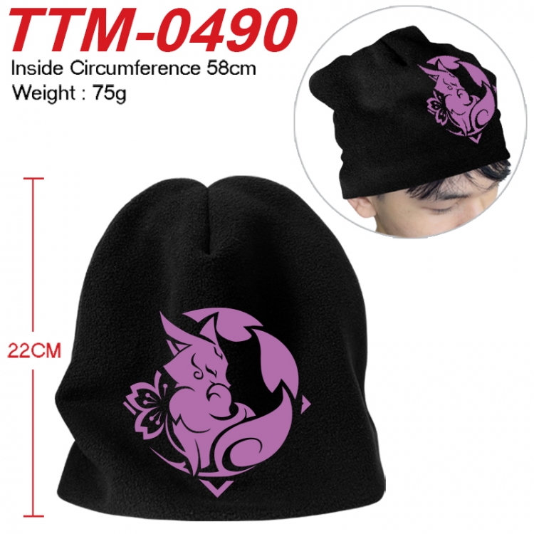 Genshin Impact Printed plush cotton hat with a hat circumference of 58cm 75g (adult size) TTM-0490