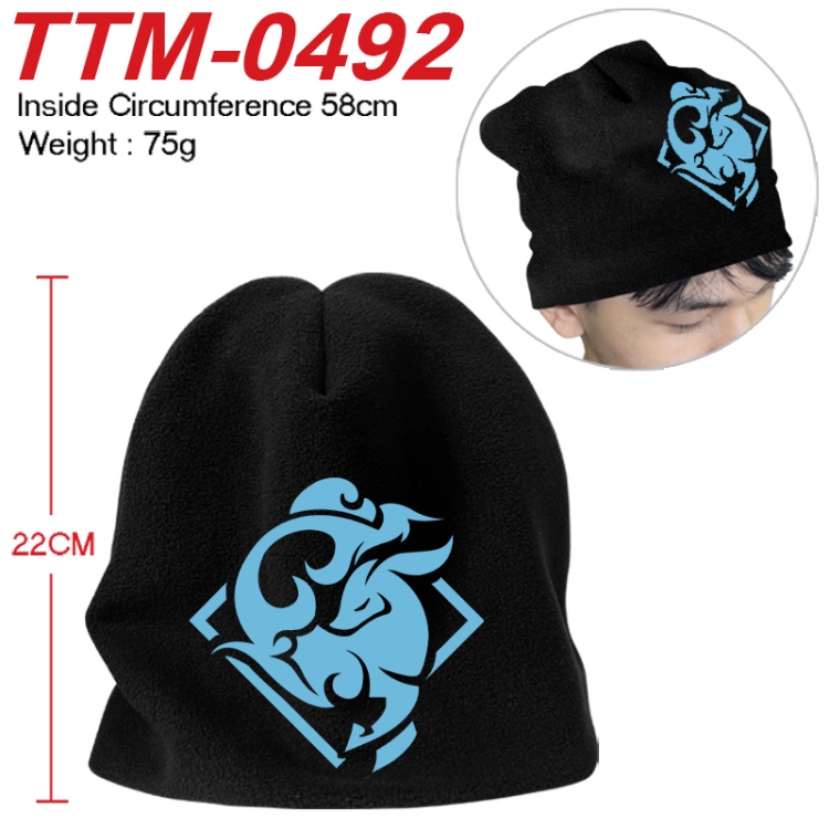 Genshin Impact Printed plush cotton hat with a hat circumference of 58cm 75g (adult size) TTM-0492