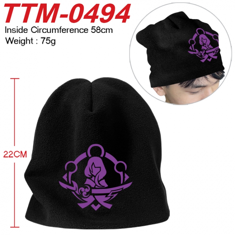 Genshin Impact Printed plush cotton hat with a hat circumference of 58cm 75g (adult size) TTM-0494