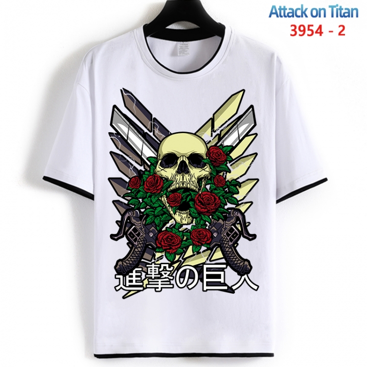 Shingeki no Kyojin Cotton crew neck black and white trim short-sleeved T-shirt from S to 4XL HM-3954-2