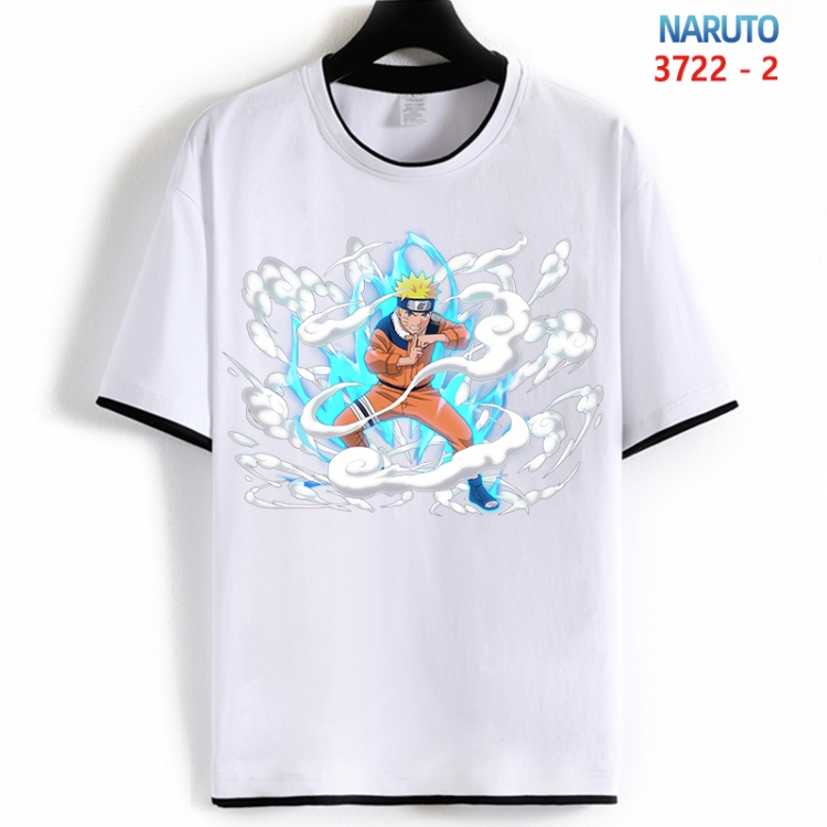 Naruto Cotton crew neck black and white trim short-sleeved T-shirt from S to 4XL  HM-3722-2