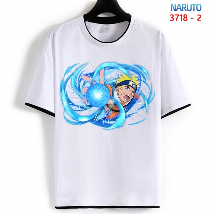 Naruto Cotton crew neck black and white trim short-sleeved T-shirt from S to 4XL HM-3718-2