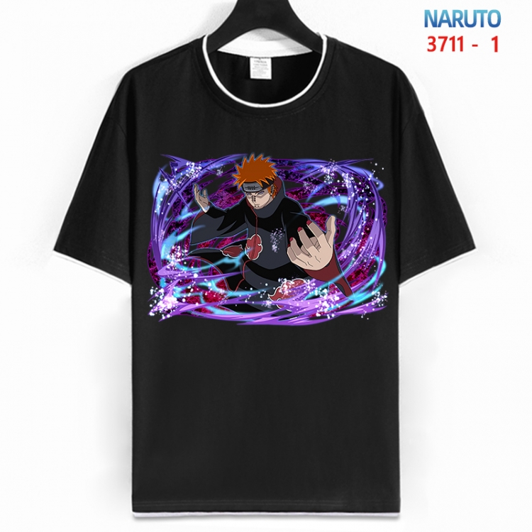 Naruto Cotton crew neck black and white trim short-sleeved T-shirt from S to 4XL HM-3711-1