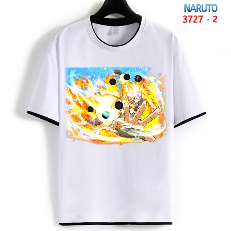 Naruto Cotton crew neck black and white trim short-sleeved T-shirt from S to 4XL HM-3727-2